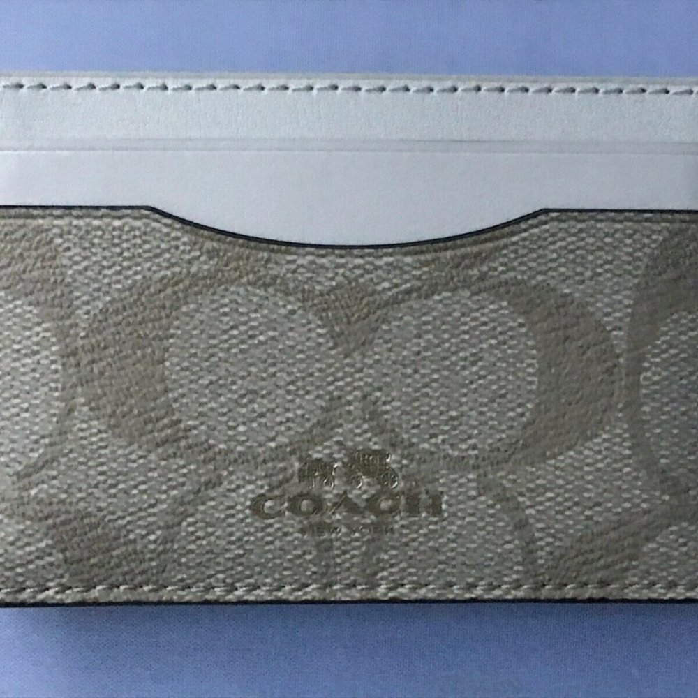 COACH Flat Card Case Card Holder In Signature Coat